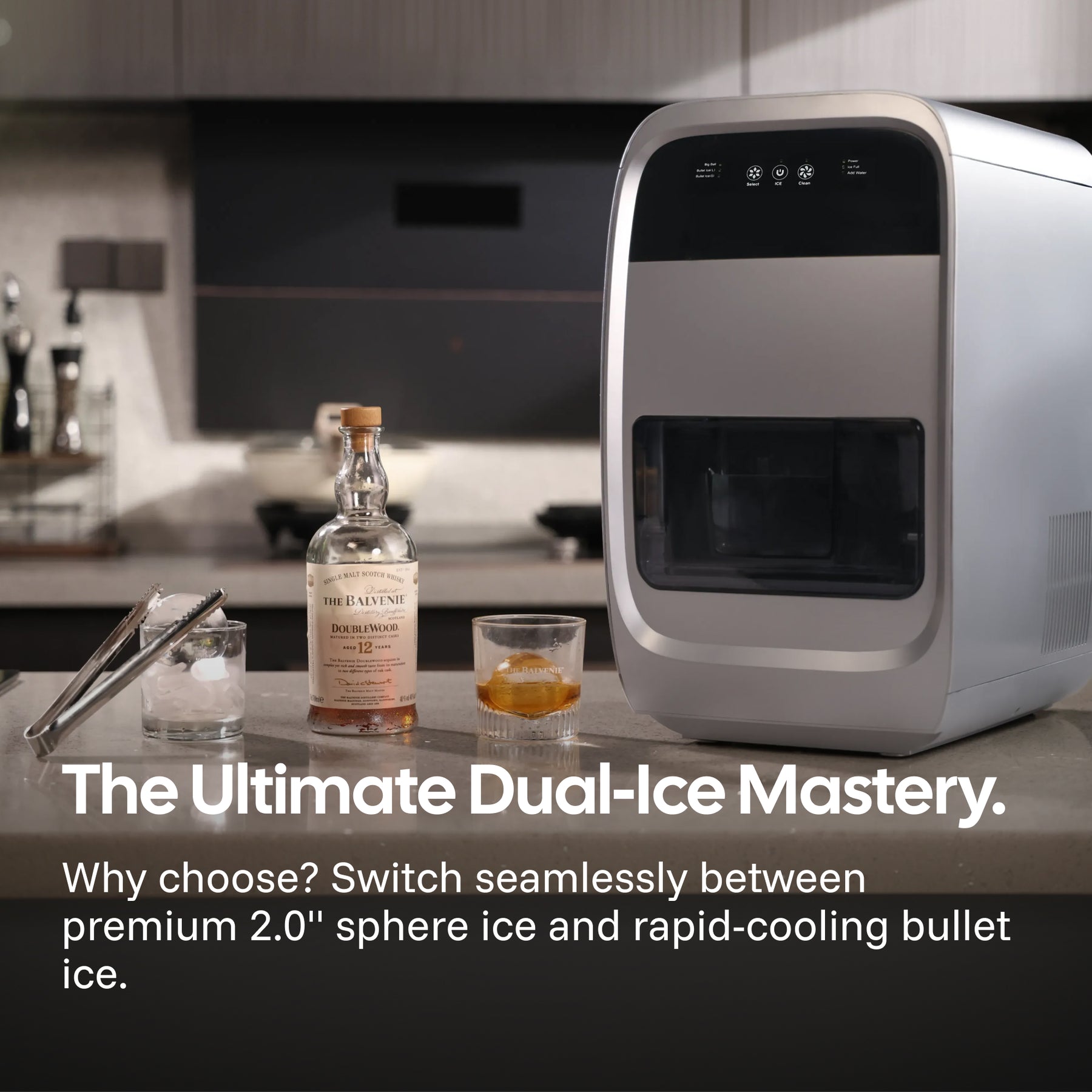 Bar-Quality Clear Spheres & Bullet Ice Maker