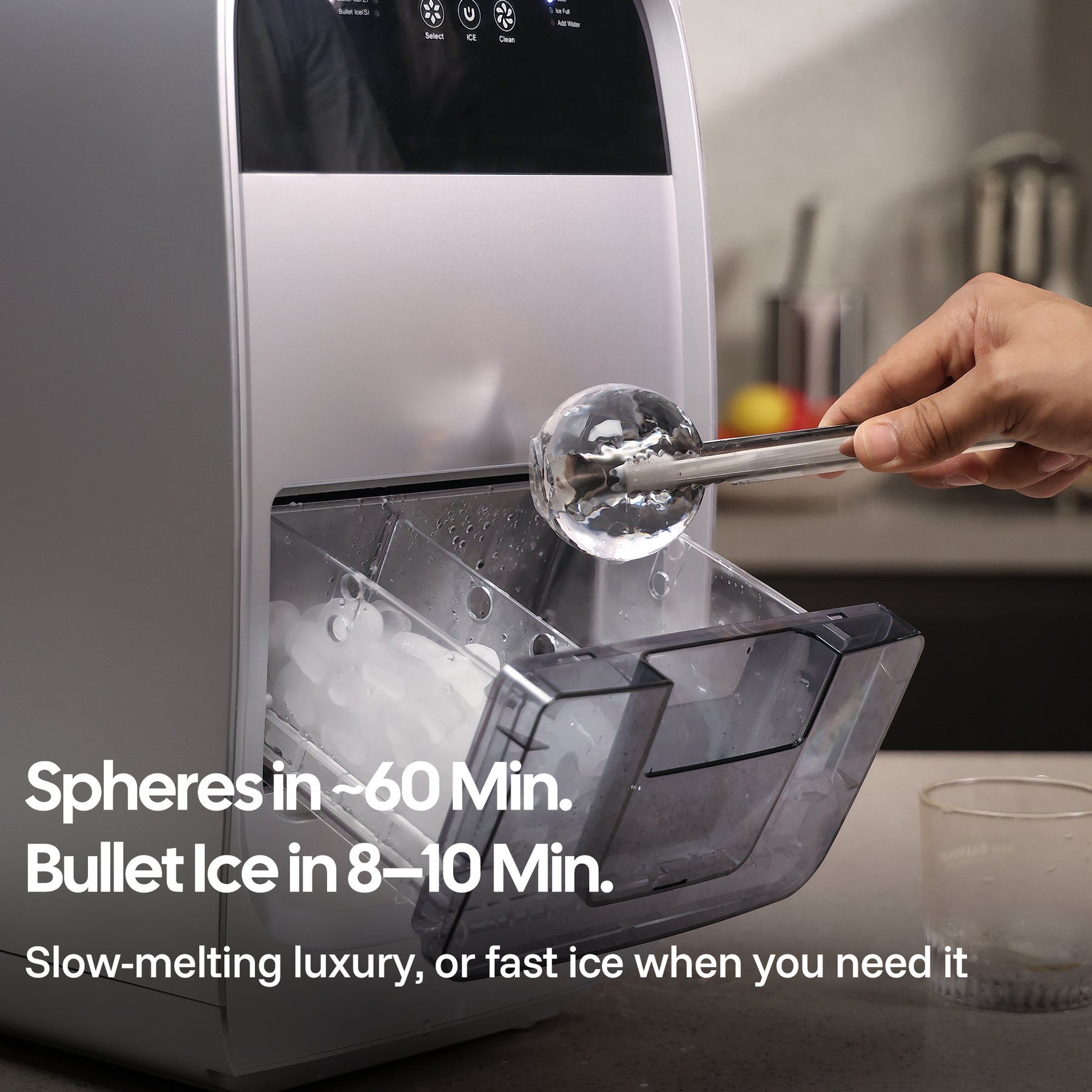 Bar-Quality Clear Spheres & Bullet Ice Maker